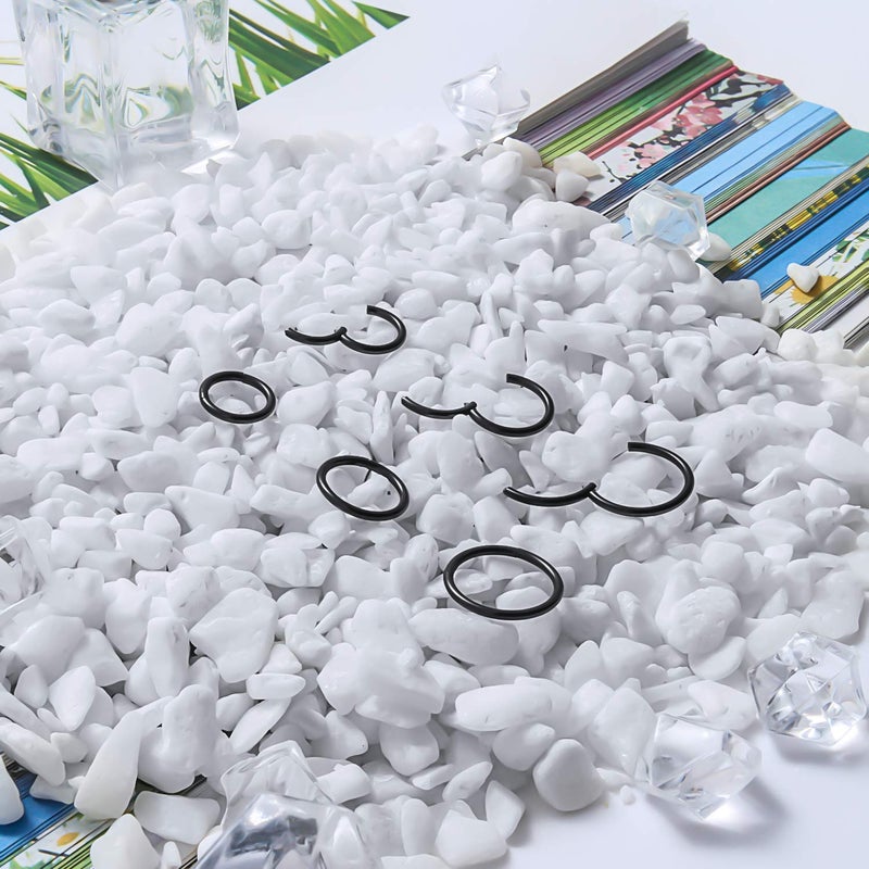 SCERRING 18G Stainless Steel Hinged Clicker Segment Septum Nose Lip Ring Hoop Cartilage Tragus Sleeper Earrings Body Piercing Jewelry 6mm 8mm 10mm 6PCS Black - Image 5